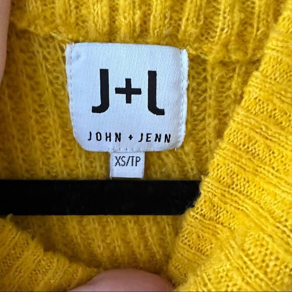 John + Jenn Yellow Stripe Mock Neck Sweater - Picture 6 of 6